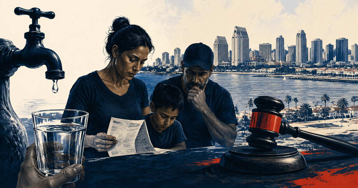 $40M San Diego water rates class action settlement specific real-world editorial scene — Newsr illustration